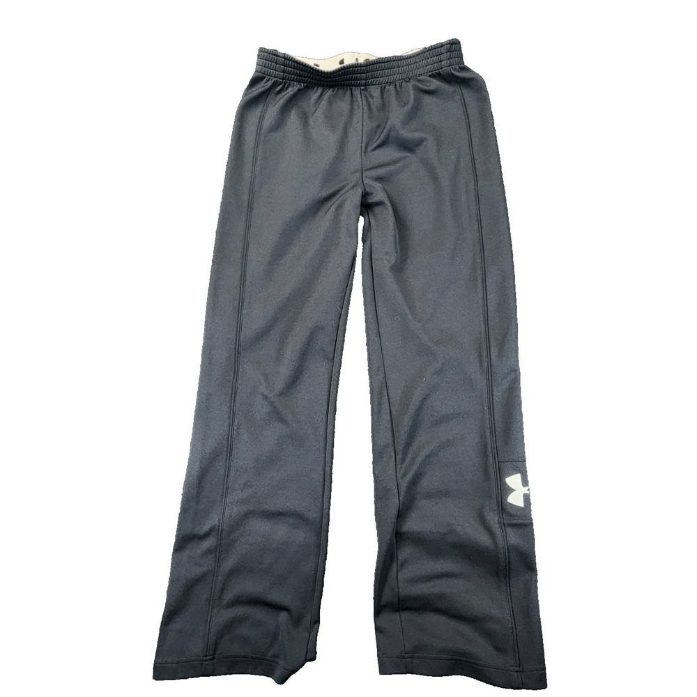 Under Armour Semi-Fitted Track Pants Black Unisex SM 28x29 Athletic‎ Sweatpants